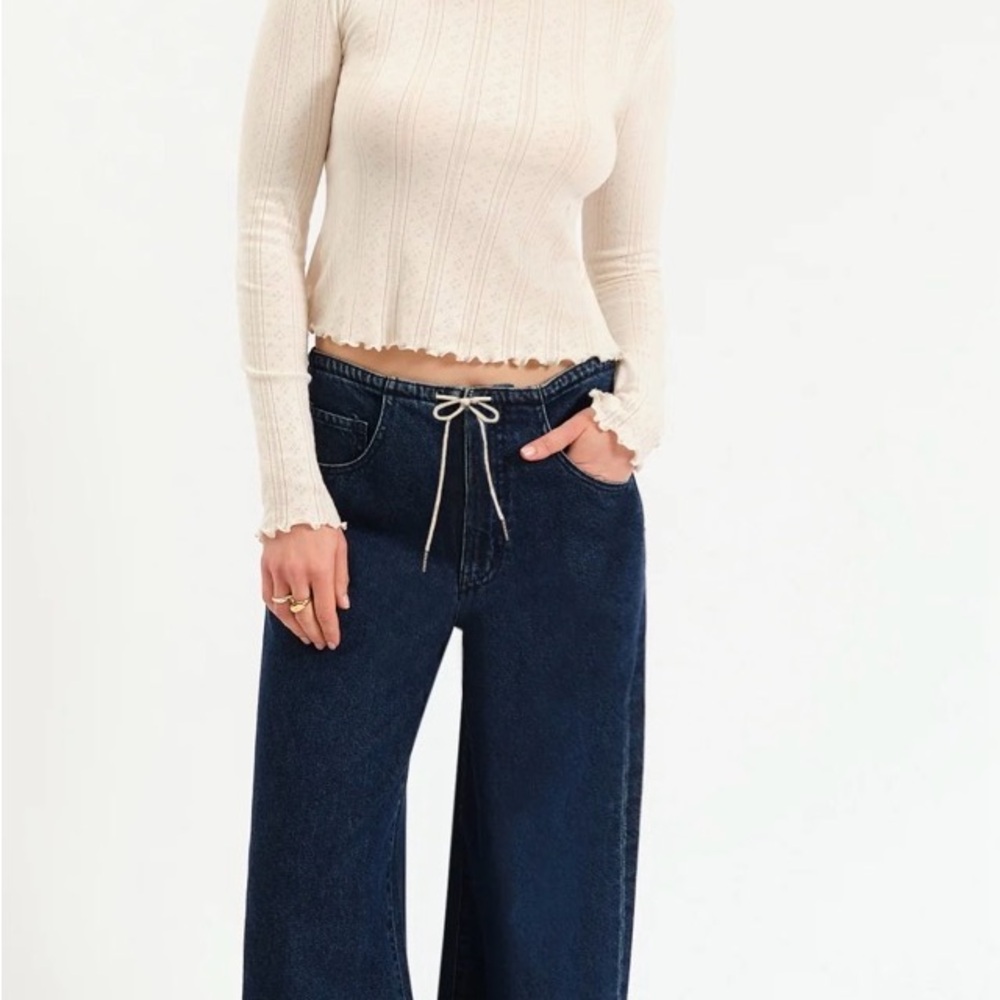 NWT DAZE Madison Classic Blue Wide-Leg Jeans Size 28